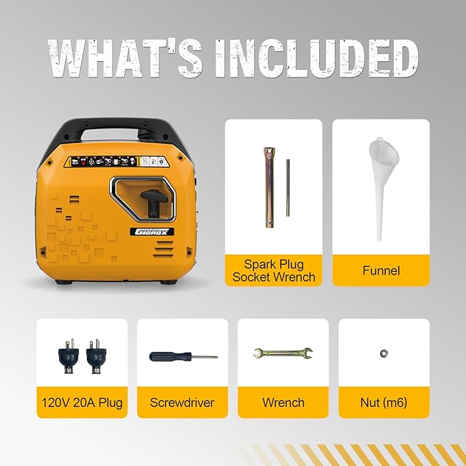 2500W Portable Inverter Generator, Super Quiet Gas Powered, EPA Compliant, RV Ready, CO Sensor, Parallel Capable, Clean Power for Camping or Party