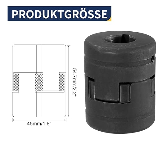 uxcell 3/4" to 1" L075 Flexible 3-Piece L-Jaw Coupling Coupler Set & Buna-N NBR Rubber Spider for Log Splitter Hybrid Equipment