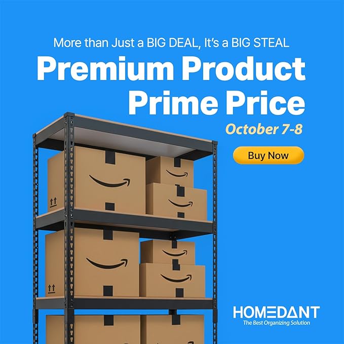 HOMEDANT 28"W x 12.3"D x 59.5"H 5-tier Boltless Metal Shelving Unit Adjustable Garage Storage Utility Rack Heavy Duty Shelves Organization Multipurpose Shelf Warehouse Kitchen Living Room pantry 1Pack