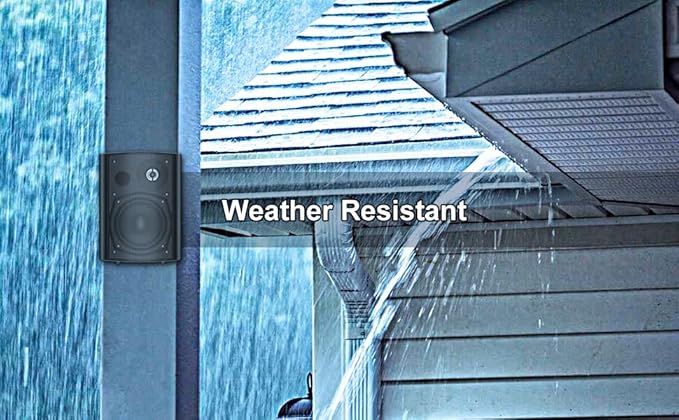 STUDIOFINIX 5.25 Inch 600W Passive Wall Mount Speakers Weather Resistant Indoor Outdoor Speakers for Patio Garage Home,2 Pairs (Black)