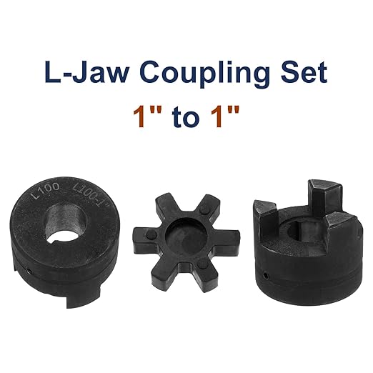 uxcell 1" to 1" L100 Flexible 3-Piece L-Jaw Coupling Coupler Set & Buna-N NBR Rubber Spider for Log Splitter Hybrid Equipment