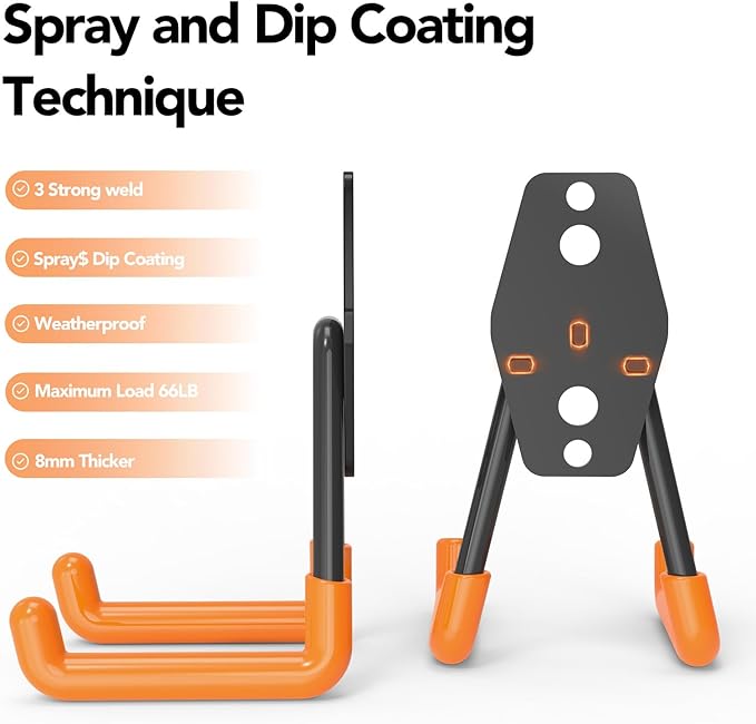 Skateboard Hooks 4-Pack Utility Small Heavy Duty Holder Garage Storage Wall Mount for Stroller Tennis Garden Tool Household Warehouse Shed