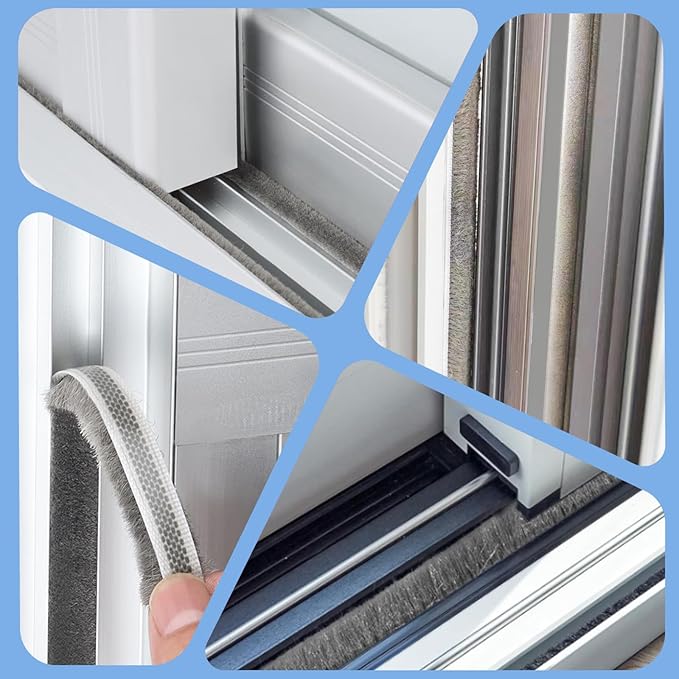 2Pack Weatherstripping Sealing Strip, Self Adhesive Door Window Weather Stripping,33FT Door Window Sealing for Weatherproofing Grey