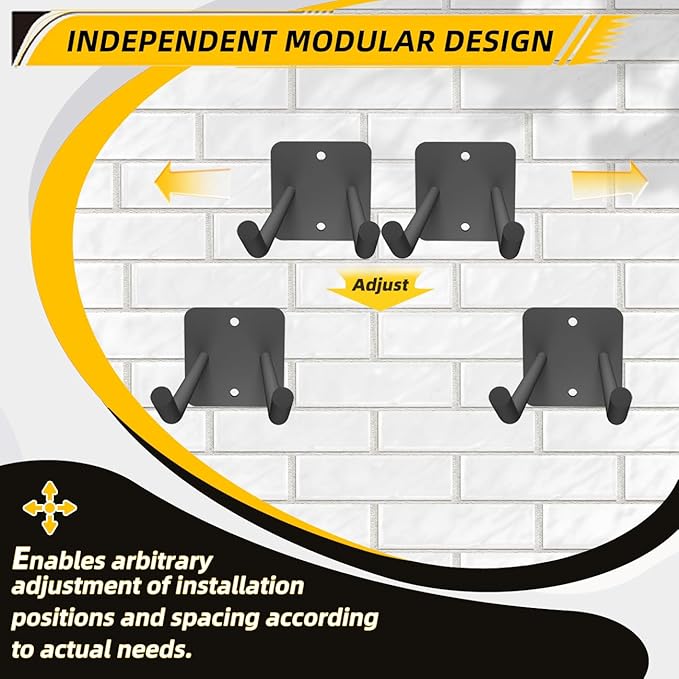 Garage Storage Hooks Heavy Duty Steel Tool Organizer Wall Mount Hangers Hooks Racks for Ropes Hoses and Garden Yard Tools Organization Holder Bulk Items Hanging Tool 9 Inch 4 Pack Holds 280 Pounds