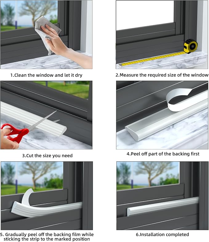 2 Pack*16.4 Ft Self-Adhesive Wedge Foam Window Weather Stripping Door Seal Strip, Soundproof Exterior Front Door Frame Gap Filler, Draft Stopper Foam Tape Noise Light Blocker (White)