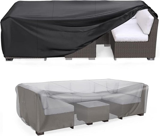 Mrrihand Patio Furniture Set Cover Waterproof, Outdoor Sectional Sofa Set Cover Heavy Duty 600D Table and Chair Set Cover 76" L×76" W×28" H