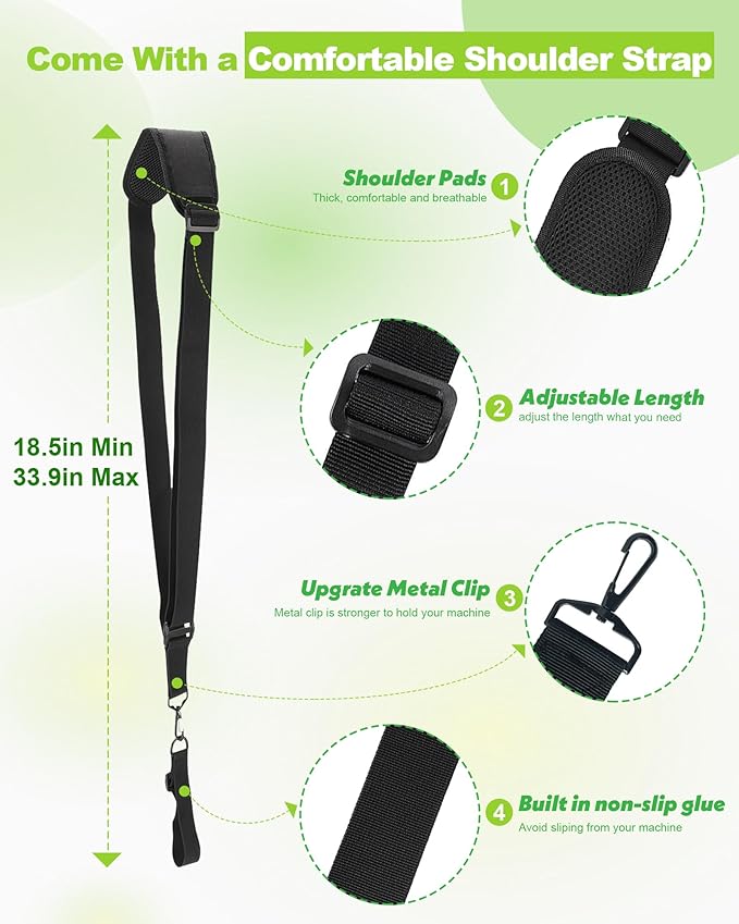 Upgraded Weed Eater Handle, String Trimmer Handle Extension Back Saver, Ergonomic Weed Wacker Grip with Adjustable Shoulder Strap and Gloves for Lawn Care, Landscaping, Yard Trimming
