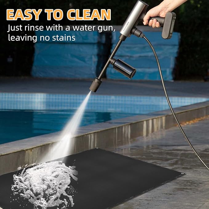 Under Grill Mat for Outdoor Grilling, 90 x 48 inches Double-Sided Fireproof Waterproof BBQ Protector for Deck and Patio Under Grill Mat for Outdoor BBQ