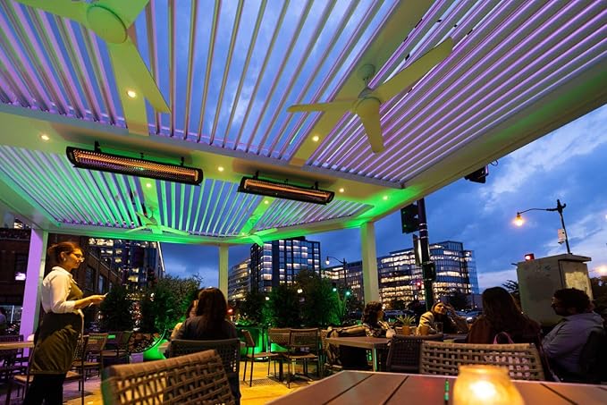 Bromic Tungsten Smart Heat 2000W Electric Patio Heater – Dual Element Infrared, 220V-240V, Black Finish – BH0420030