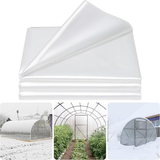 Legigo 8 X 26 Ft Clear Plastic Plant Covers Freeze Protection- 6 Mil Winter Greenhouse Plastic Sheeting for Frost Water Sun Wind Resistant, Plant Vegetable Blanket Covers for Cold Weather Garden Farm
