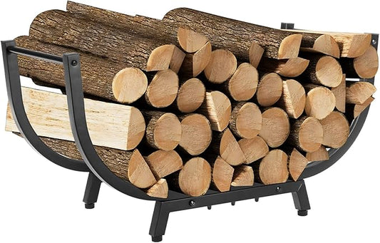 30INCH Firewood Rack for Outdoor&Indoor,Heavy Duty Stable Log Holder for Fireplace Wood,Durable Metal Wood Storage Rack