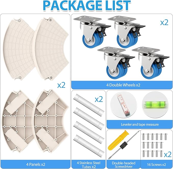 VANCASTLE Plant Caddy with Lockable Wheels Heavy Duty 450lbs Capacity, 15-22 Inch Adjustable Plant Stand with Wheels Rolling base, Plant Dolly for Flower Pot Mover Indoor Outdoor, Beige, 2 Pack