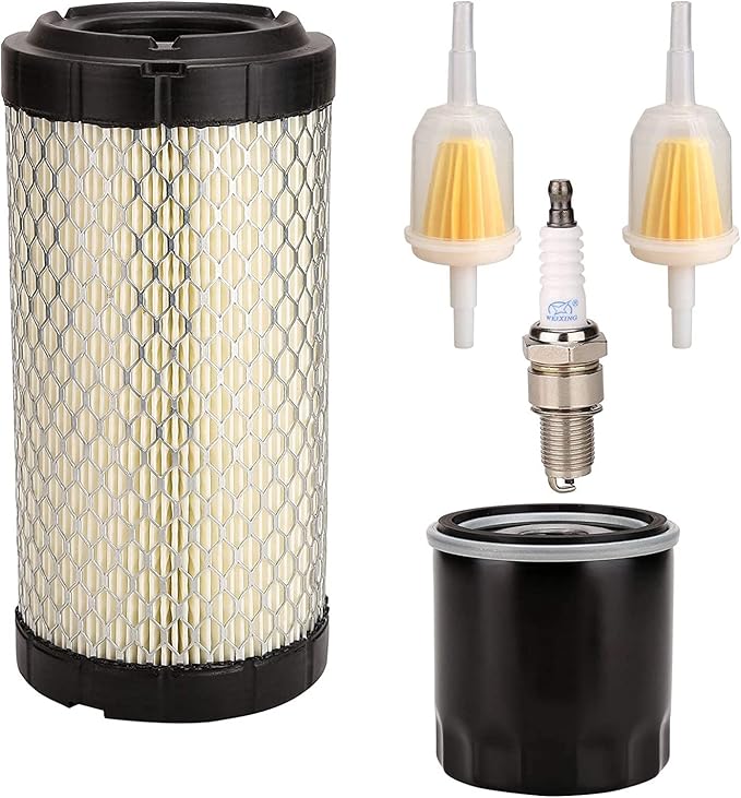 10L0L Golf Cart Tune Up Kit for Club Car Precedent 2004-UP with Kawasaki Engine, Includes Air Oil Fuel Filter 102558201, 1016467, 102003201, Spark Plug BPR2ES