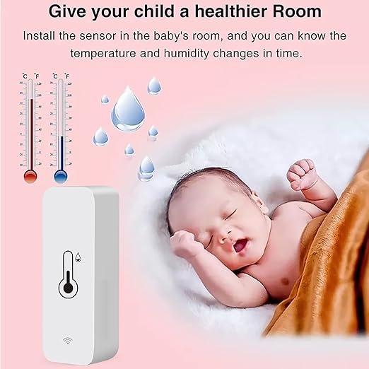 PHOVOLT WiFi Hygrometer Thermometer Sensor for Home, Indoor Outdoor Wireless Temperature Humidity Sensor Monitor with Remote App Notification Alert, Work with Tuya app, for Home Greenhouse (4-Pack)