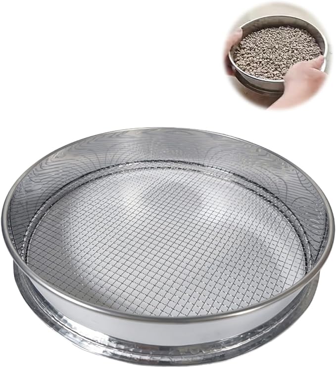 Soil Sifter 12 in (1/4'' Mesh Screen) Stackable Dirt Sifter for Soil Sand Rocks and Compost