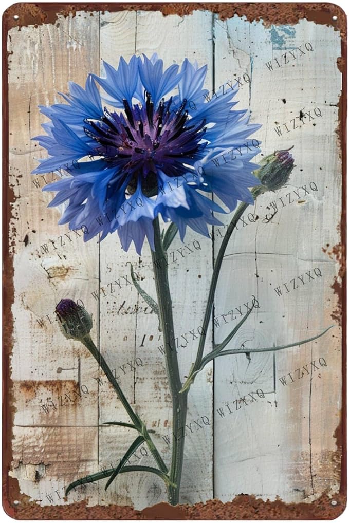 Metal Signs Wildflower Vintage Metal Tin Sign for Home Office Kitchen Bar Cafe Garden Wall Decor 12x8 Inch