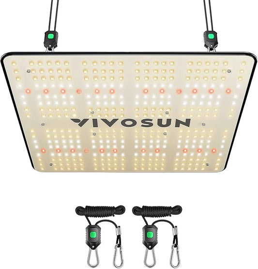 VIVOSUN VS1500 LED Grow Light with Full Spectrum Diodes & Daisy Chain Driver Dimmable Lights Sunlike for Indoor Plants Seedling Veg and Bloom Plant Grow Lamps for 3x3 Grow Tent