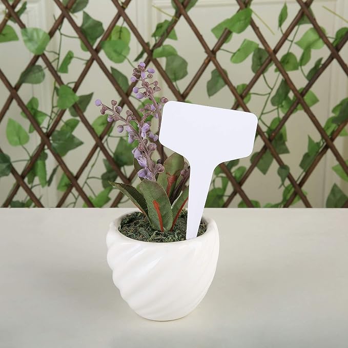 150 Pcs 6x10cm Plant Labels T-Type Waterproof Garden Tags Nursery Markers Plant Identification Stakes, White