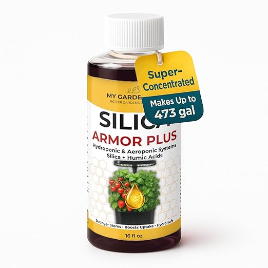 Silica for Plants with Humic Acid, Hydroponic & Aeroponic Fertilizer 0-0-4 – Stronger Stems, Boosts Uptake, Hydro-Safe Nutrients (16 OZ)