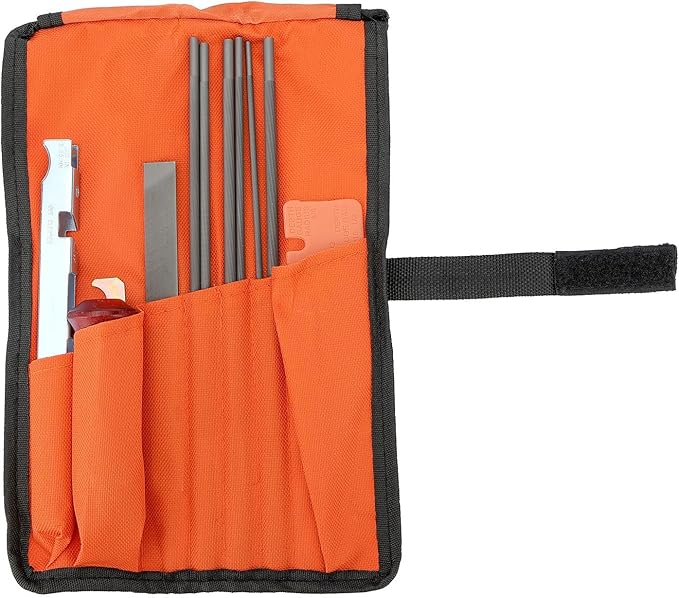 12 Pack Chainsaw File, Chain Saw Sharpener Tool, 5/32", 3/16", 7/32", 1/8", 11/64", 13/64" Round Chainsaw Sharpening, 6 Inch Flat File,Depth Gauge,Quick Check Gauge