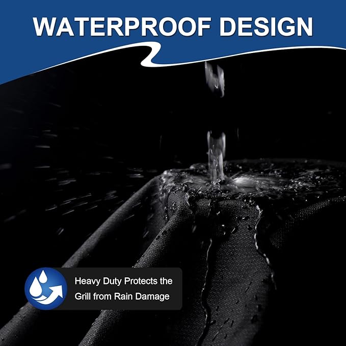 Grill Cover, Grill Covers for Outside Heavy Duty Waterproof 55 inch, BBQ Grill Cover with Adjustable Straps, Oxford Fabric for Weber, Genesis, Charbroil, etc