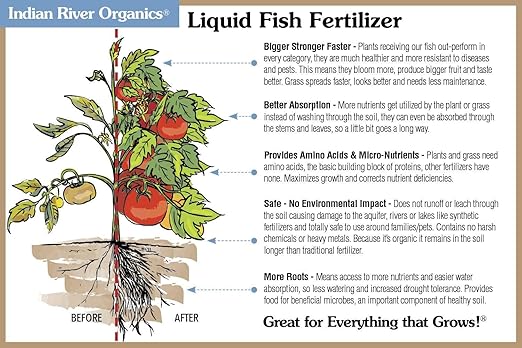 Fish Fertilizer - Omri Listed Hydrolyzed Fish Fertilizer for Plants (1 Gallon)