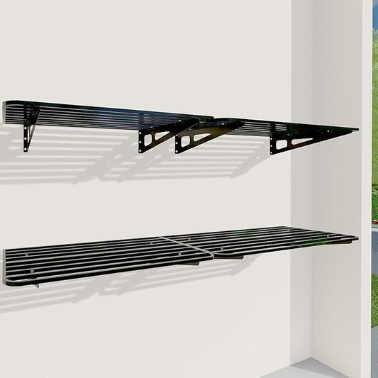 4-Pack 2x4ft Garage Shelving Wall Mounted, 4 ShelfTotal 16 ft(L) Garage Wall Storage, Heavy-Duty Storage Shelves, perfect for holding storage bins, boxes, sporting goods, tools, and more. Space-Saving