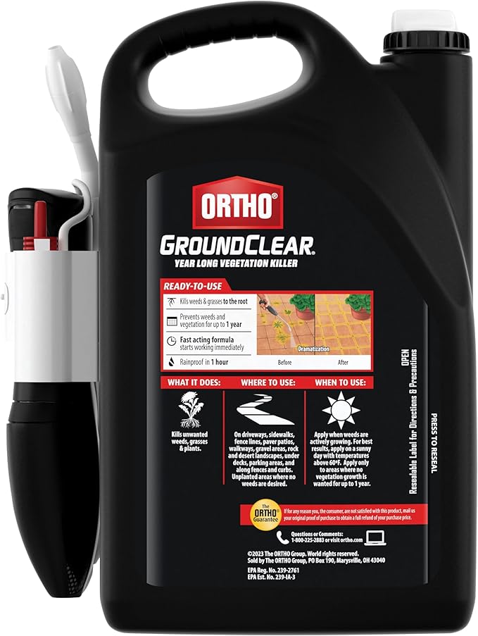 Ortho GroundClear Year Long Vegetation Killer, Kills Weeds and Grasses, Prevents Unwanted Weeds and Grasses for up to 1 Year, 1 gal.