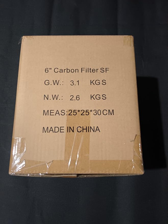 Spider Farmer 6 Inch Air Carbon Filrer Smelliness Control with Premium Australia Virgin Charcoal for Inline Duct Fan, Grow Tent Odor Control, Hydroponics, Pre-Filter Included, Reversible Flange