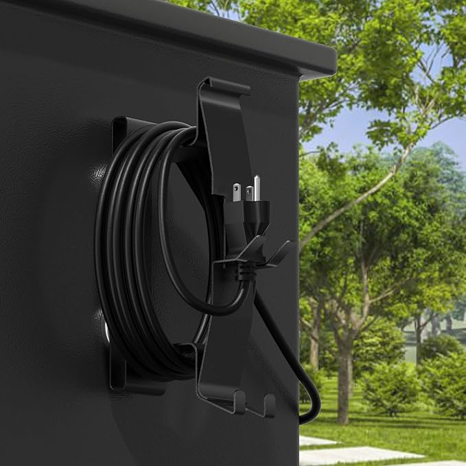 Strong Magnetic Power Cord Organizer, Goldusk All-Metal Cable Holder with Bulit-in Hook for Most BBQ Wood Pellet Smoker Grills Accessories for Traeger, for Pit Boss, for Z Grill &More (Indoor/Outdoor)