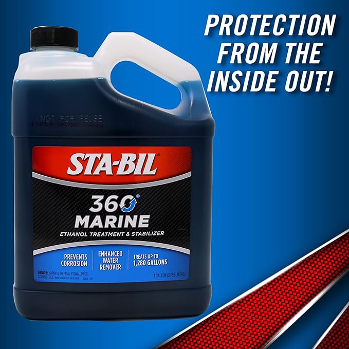 STA-BIL Marine Fuel System Treatment | Full Fuel System Cleaner, Injector Cleaner | Additive for Boats & Watercrafts, In-Season Cleaning & Protection 1 Gallon