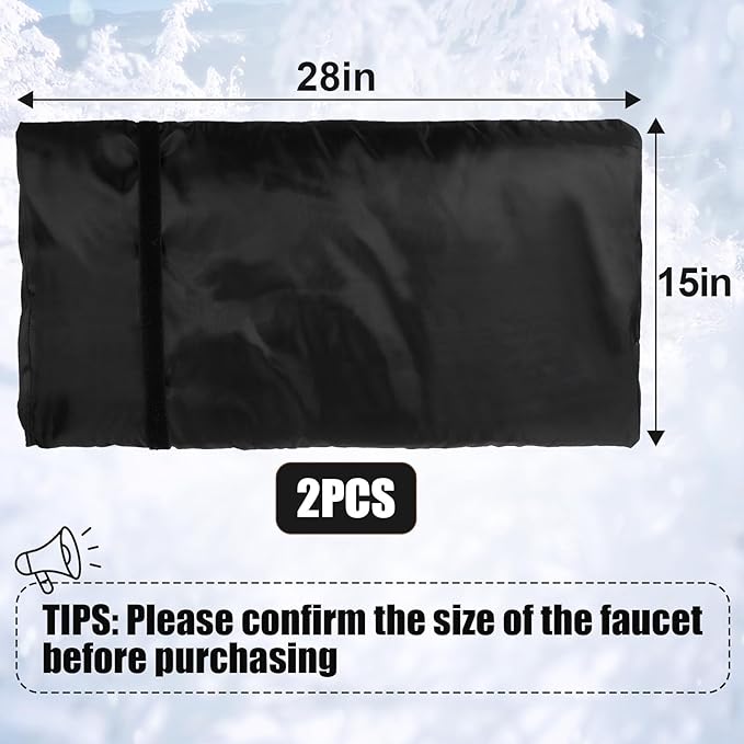 28'' x 15'' Large Faucet Covers for Winter, 2 Pcs Outdoor Hydrant Covers Freeze Protection, Waterproof Faucet Sock for Spigot Garden Lawn Yard Farm Bibb Pipe
