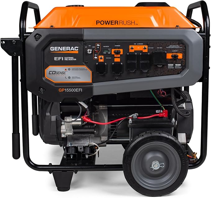 Generac 19,300/15,500-Watt Portable Gas Generator - Electric Start - Home Backup or RV Ready - Heavy Duty Frame - Quiet, Long Runtime, Emergency Power - 49-State Compliant