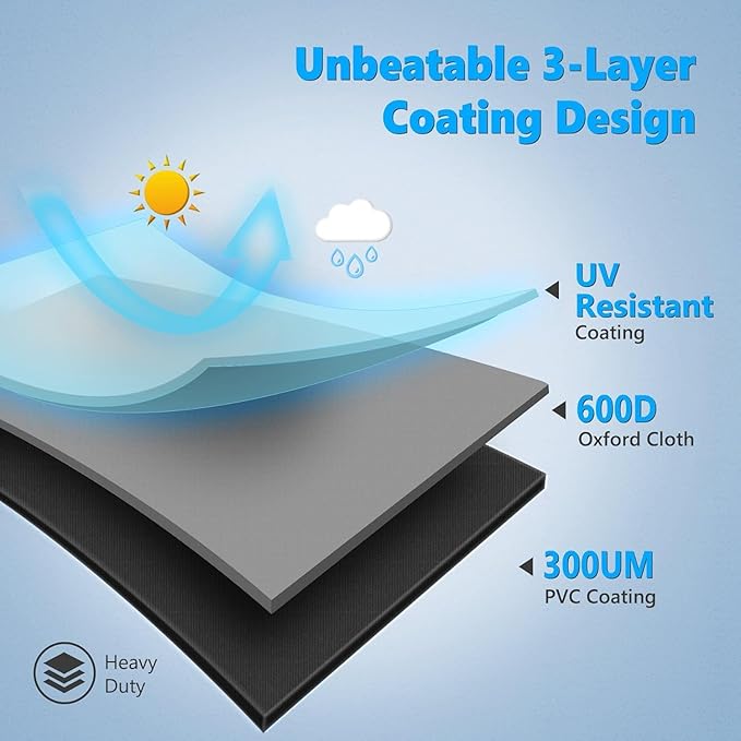 Grill Cover 82 Inch - Extra Large Gas BBQ Cover for Outdoor Grill - 600D Outside Barbecue Covers Waterproof Heavy Duty for Weber, Dyna-glo, Char-Broil, Nexgrill, Brinkmann, Monument (Grey)