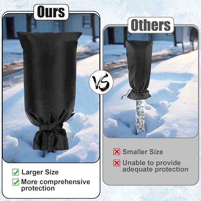 28'' x 15'' Large Faucet Cover for Winter, Outdoor Hydrant Covers Freeze Protection, Waterproof Faucet Sock for Spigot Garden Lawn Yard Farm Bibb Pipe