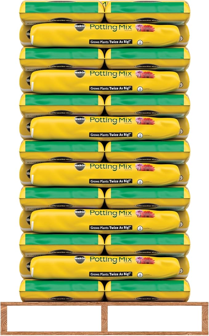 Miracle-Gro Potting Mix Bulk Pallet, for Container Plants, Flowers, Vegetables, Shrubs, Annuals, Perennials, 2 cu. ft. Bags, Pallet of 39