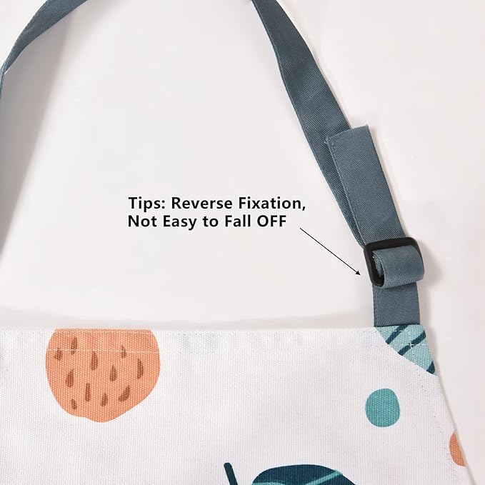 2 Pack Floral Apron for Women with Pockets, Adjustable Cotton Chef Aprons for Kitchen, Cooking, BBQ & Grill