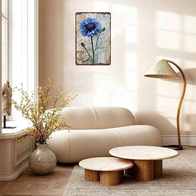 Metal Signs Wildflower Vintage Metal Tin Sign for Home Office Kitchen Bar Cafe Garden Wall Decor 12x8 Inch