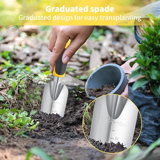 Garden Tool Set 4-Piece,Heavy Duty Aluminum Gardening Tools,Rust-Proof Gardening Hand Tools,with Non-Slip Ergonomic Handle,The Ideal Gift for Garden Enthusiasts.