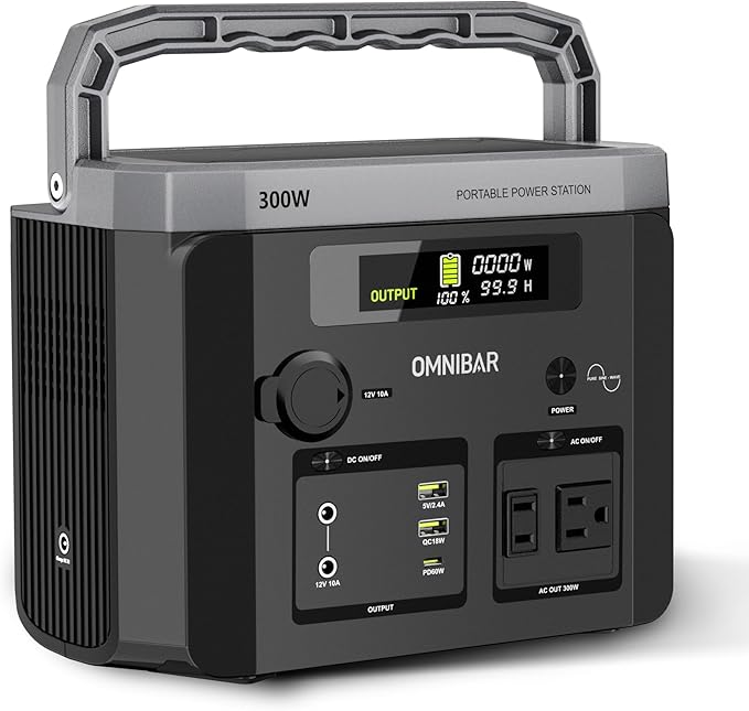 Portable Power Station 300W, 299.5Wh/83200mAh Solar Generator with 120V Pure Sine Wave AC Outlet, Backup Lithium Battery Pack for CPAP Outdoor RV Camping Emergency Home Use