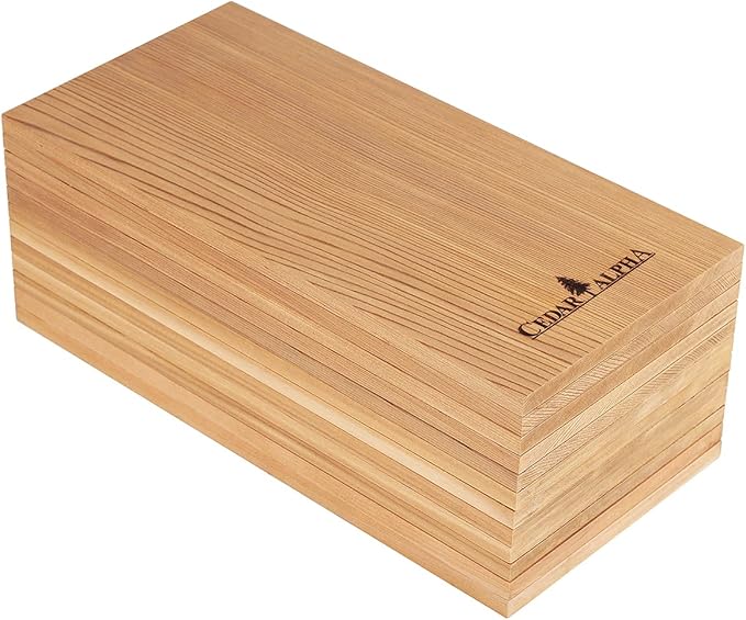 12 Pk Cedar Planks for Grilling Salmon, Meat Fish and Veggies. Adding Extra Smoke and Flavor, Soaking Fast, Cedar Grilling Planks for Clearance(11"X5", Natural Cedar Wood)