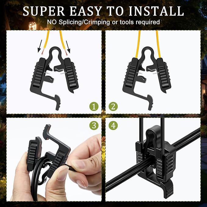 16 Pack Low Voltage Wire Connector Landscape Lighting Cable Connector 12/14/16/18 Gauge Cables Listed Weatherproof Landscape Lighting Low Voltage Tool for Pathway Light/Spotlight