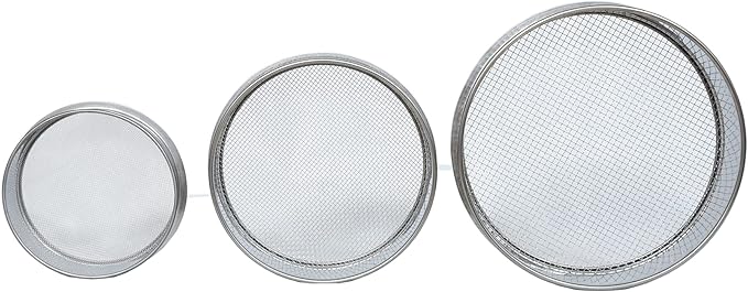 3PCS Soil Sifter for Rocks Sand Compost Sieve