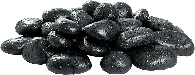 MSI Decorative Polished Black Pebbles, 1.2 inch - 2 inch, 40 lb. Bag(Pallet/ 55 Bags)