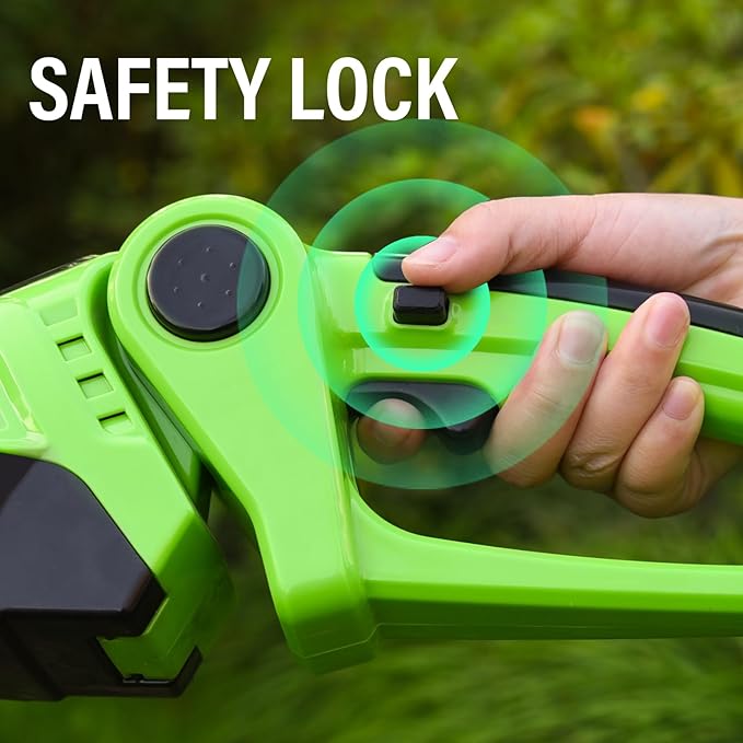 SOYUS Cordless Grass Shear, 2-in-1 Handheld Hedge Trimmers, 21V Electric Grass Trimmer & Shrubbery Trimmer, Battery Operated Hedge Trimmer for Garden/Lawn with Battery and Charger