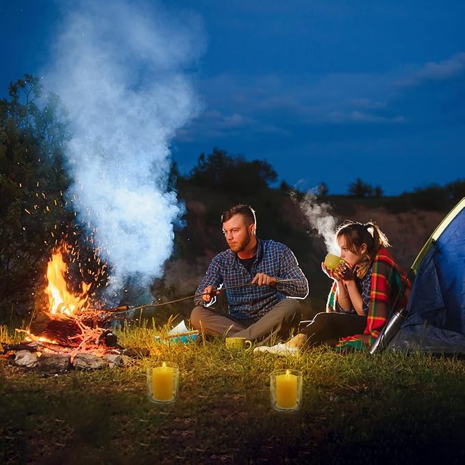 12 Pack 2x3 Inch Citronella Pillar Candles for Outdoor Indoor, Unscented Column Candles for for Home Garden Patio Yard Balcony, Smokeless Dripless and Clean Burning Emergency Candle - Yellow