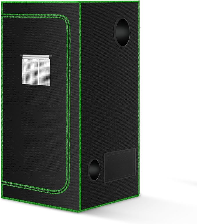 MELONFARM 2x2 Grow Tent, 24"x24"x55'' High Reflective 600D Diamond Mylar Canvas with Observation Window and Floor Tray for Hydroponic Indoor Plant Growing