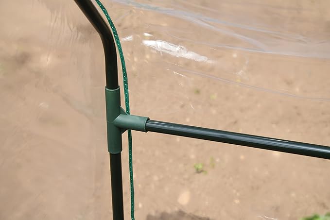 Miracle-Gro Mini Greenhouse 3’ x 8’ x 3’ with Clear PVC Cover, Zippered Access Panels, and Durable Steel Frame for Seed Starting, Translucent