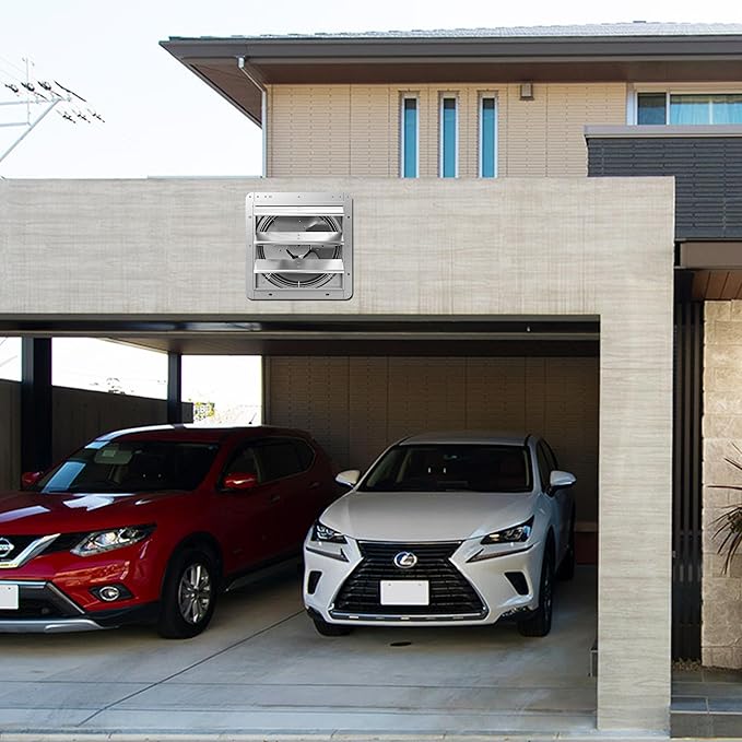 10 Inch Galvanized Shutter Exhaust Louver Vent, Automatic Gravity Shutter Louver Vent for Home Attics, Workshops, Barn, Greenhouse (Motor&Blades are not Included)