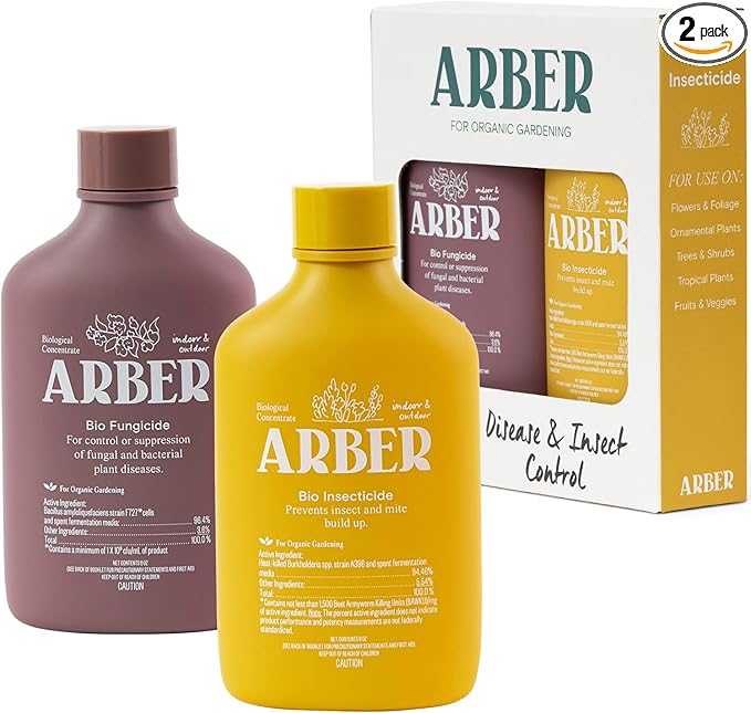 Organic Insecticide & Fungicide for Plants – Indoor & Outdoor Plant – Controls Powdery Mildew, Spider Mites, Aphids, Gnats & More – Safe Pesticide for Houseplant Insect Control, Vegetables & Lawns